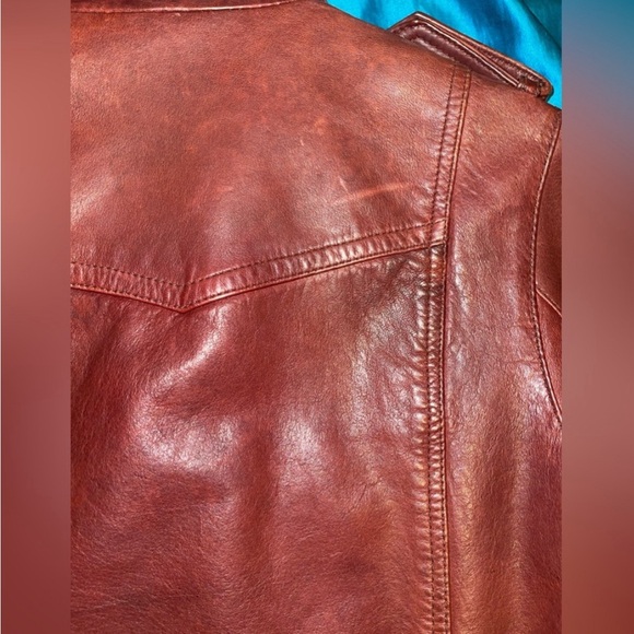 All Saints Women’s Biker Leather Jacket Deep Wine Red Size US 0 - Picture 7 of 12